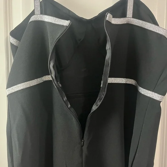 Shein Curve black dress with silver straps and accents. - Picture 5 of 8